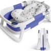 Baby Bath Tub Foldable Newborn, Plastic Seat Cushion